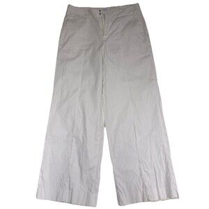 Everlane Pants Women 4 Cream Wide Leg Cotton High Rise Academia Heritage